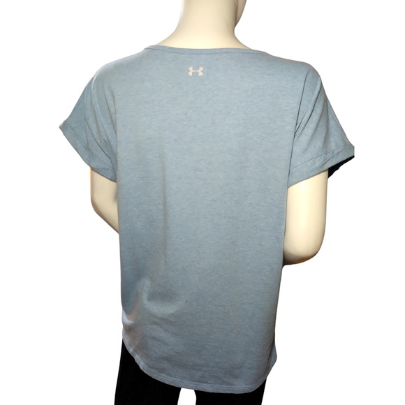 Under Armour Womens Pullover Roll Cap Sleeve Activewear Top Blue Size Medium - Picture 6 of 15